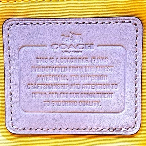 Coach Varsity City Zip Tote in Chalk Signature Print w/Orange&Yellow Stripe NWOT - Picture 11 of 15